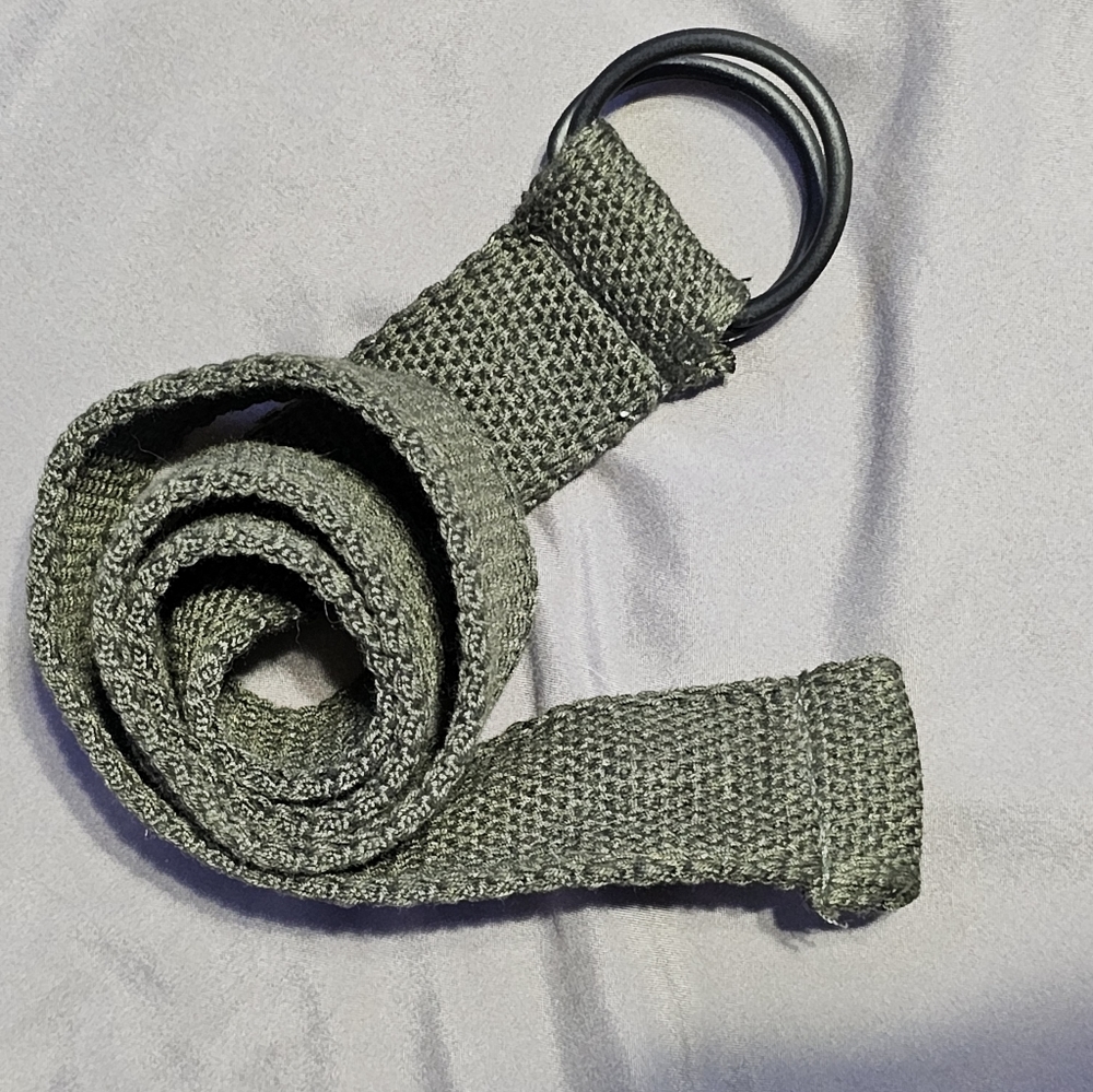 D-Ring Canvas Belt, Army Green